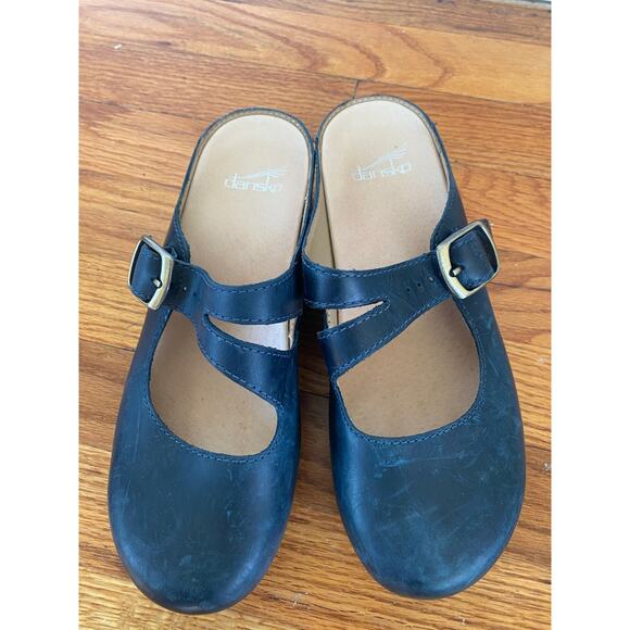 Dansko Britney Mule Clog Heel Womens 38/ 8 Comfort Othopedic Strappy Navy Blue - Picture 2 of 7